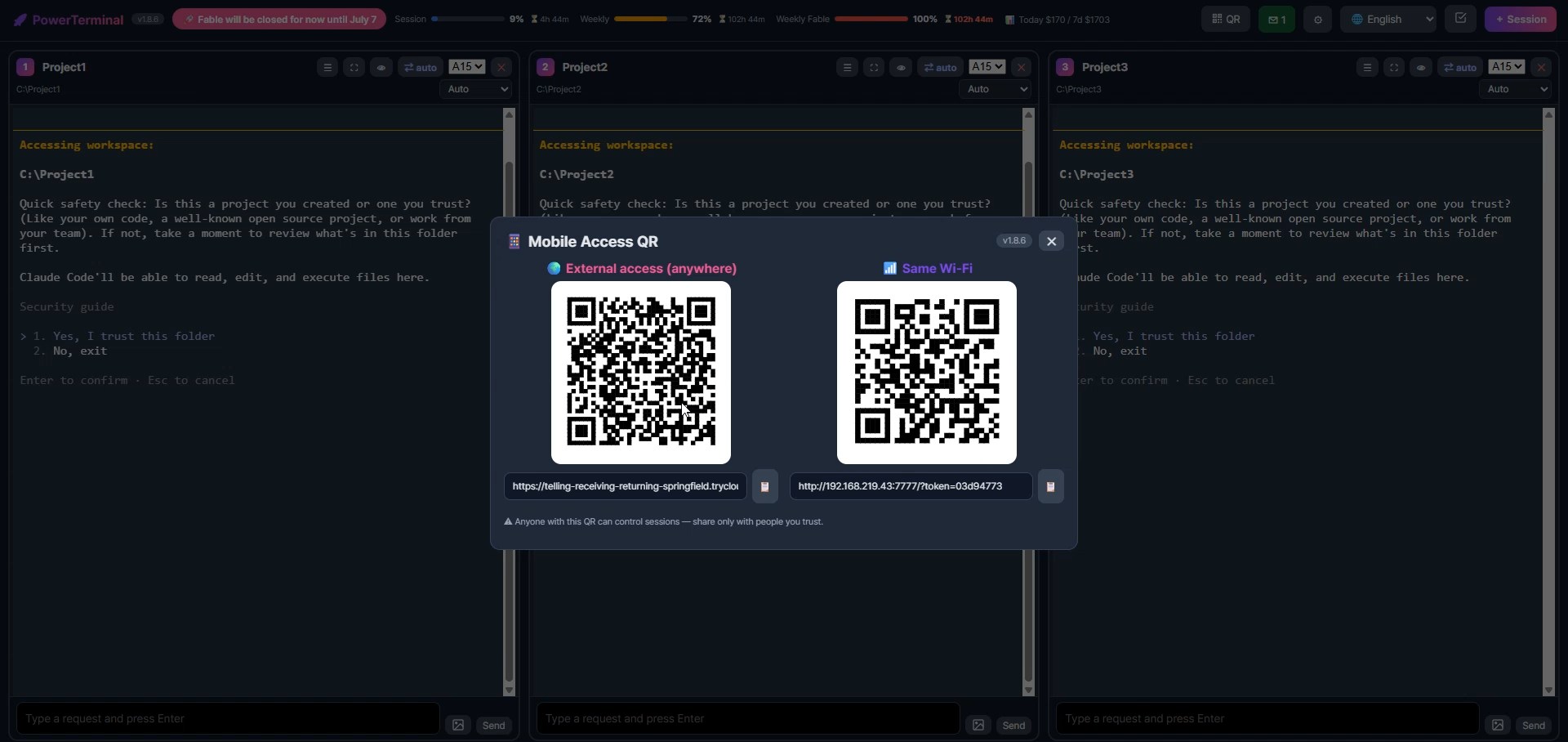QR access
